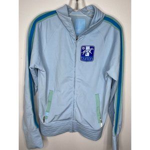 Burton Womens Blue Track Jacket Sz M Zip Front Activewear Ski Snowboard